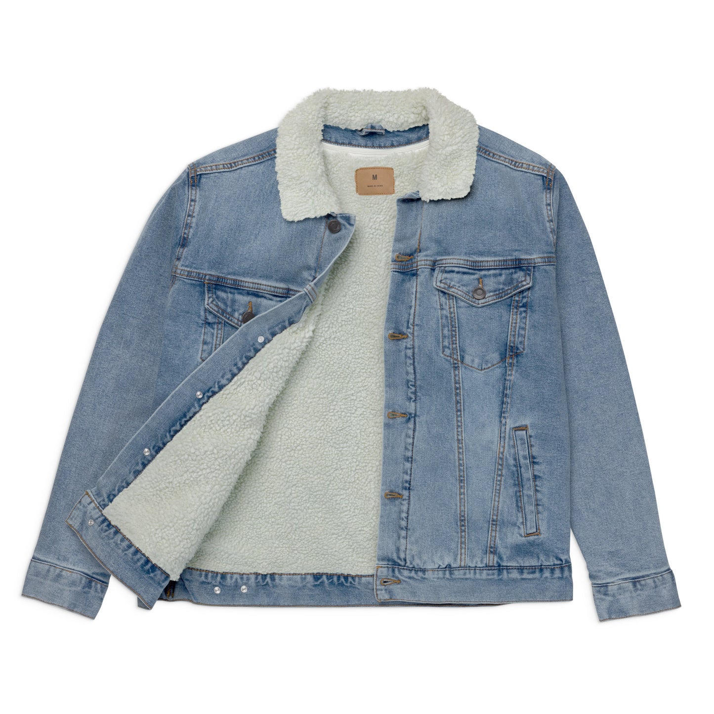 HARD WORK Unisex denim sherpa jacket