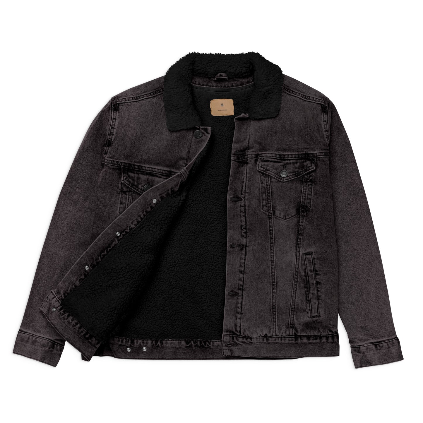 HARD WORK Unisex denim sherpa jacket