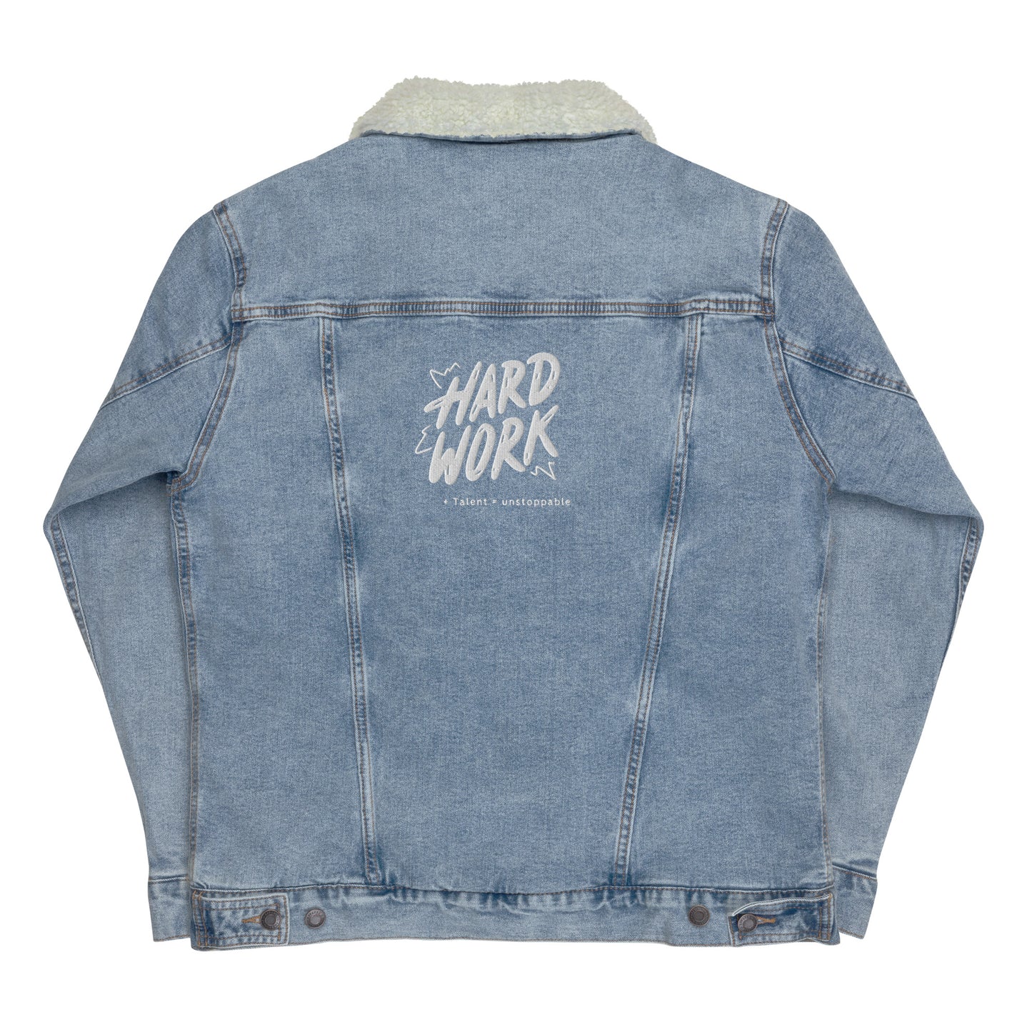 HARD WORK Unisex denim sherpa jacket